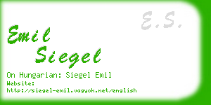 emil siegel business card